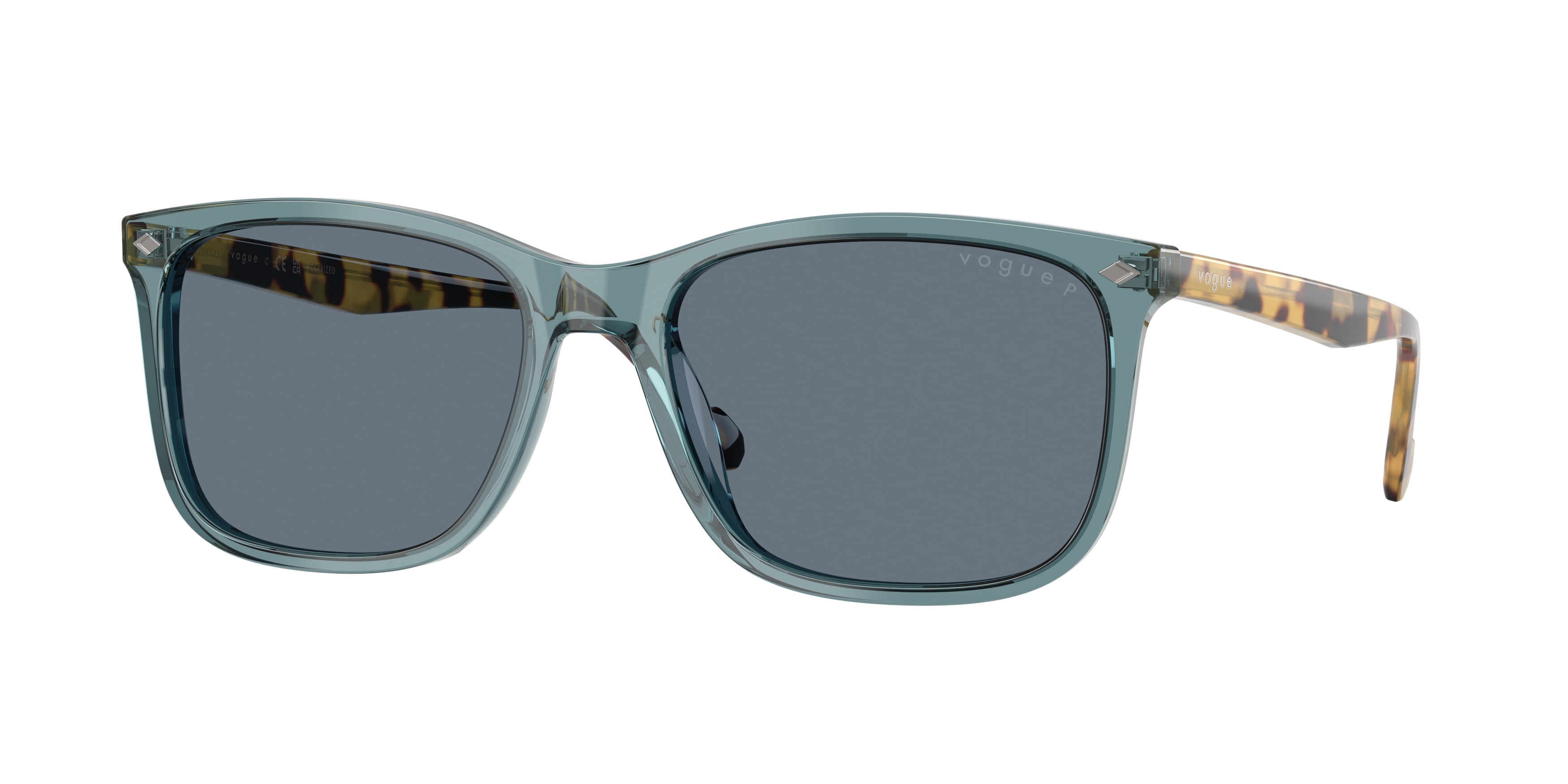 Vogue Eyewear Herren VO5618S 32034Y Sonnenbrillen Acetat GrüN Blau Pillow Polarisiert-image